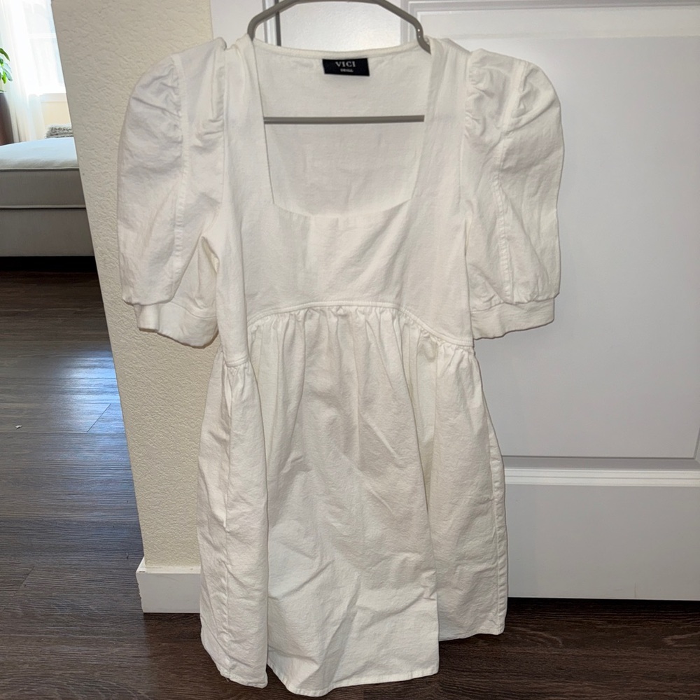 VICI White Puff Sleeve Dress
